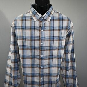 Bonobos Dress Shirt Hemp Plaid Slim Fit Long Sleeve Button Up Mens Size XL